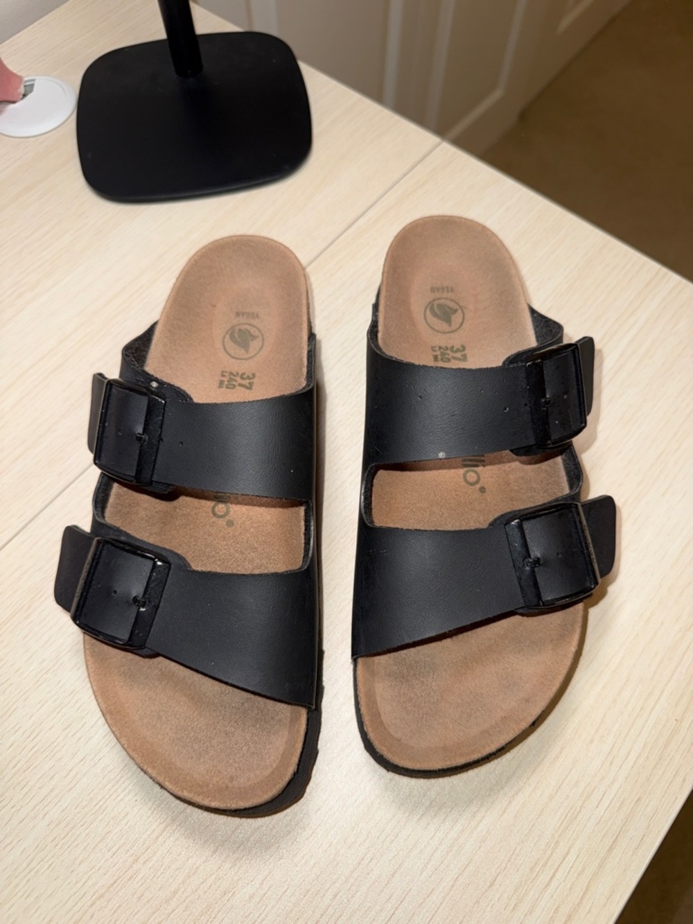 Black Platform Papillio Double-Buckle Birkenstock Sandals